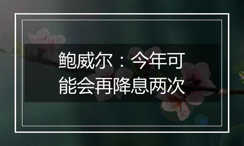 鲍威尔：今年可能会再降息两次