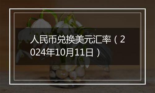 人民币兑换美元汇率（2024年10月11日）