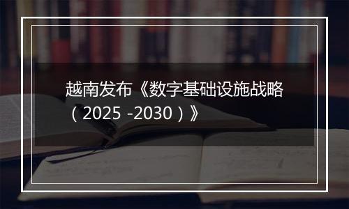 越南发布《数字基础设施战略（2025 -2030）》