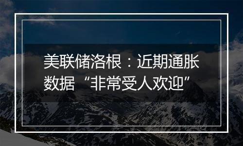 美联储洛根：近期通胀数据“非常受人欢迎”