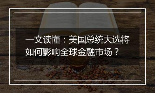 一文读懂：美国总统大选将如何影响全球金融市场？