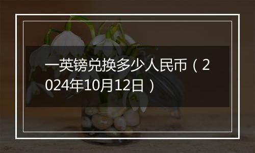 一英镑兑换多少人民币（2024年10月12日）