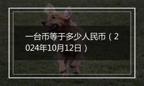 一台币等于多少人民币（2024年10月12日）