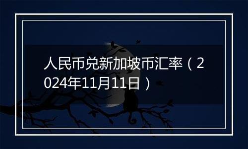 人民币兑新加坡币汇率（2024年11月11日）