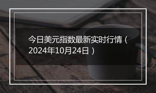 今日美元指数最新实时行情（2024年10月24日）