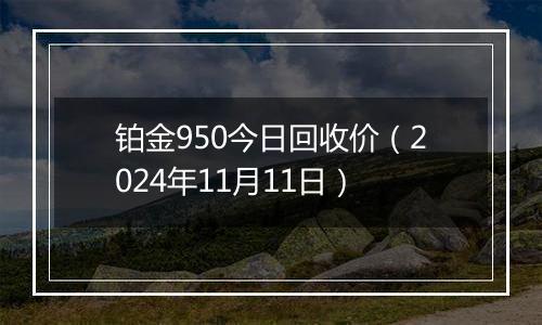 铂金950今日回收价（2024年11月11日）