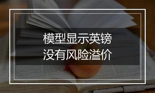 模型显示英镑没有风险溢价