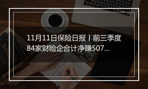 11月11日保险日报丨前三季度84家财险企合计净赚507亿，“老三家”占比超八成！险企破解商保年金经营难点