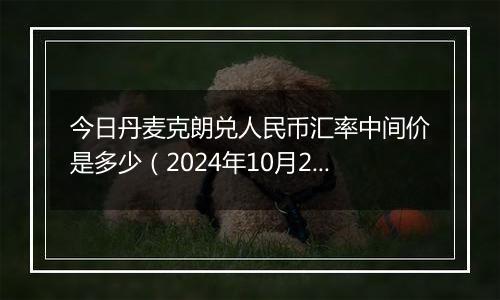 今日丹麦克朗兑人民币汇率中间价是多少（2024年10月28日）