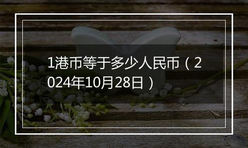 1港币等于多少人民币（2024年10月28日）