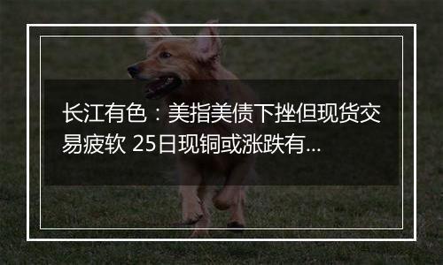 长江有色：美指美债下挫但现货交易疲软 25日现铜或涨跌有限