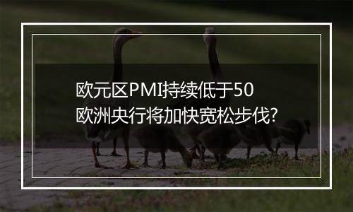 欧元区PMI持续低于50 欧洲央行将加快宽松步伐?