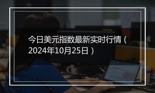 今日美元指数最新实时行情（2024年10月25日）