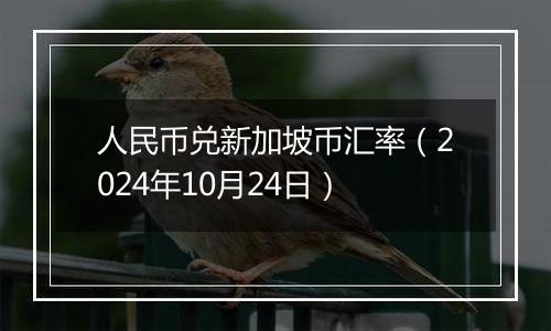 人民币兑新加坡币汇率（2024年10月24日）