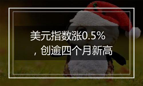 美元指数涨0.5%，创逾四个月新高