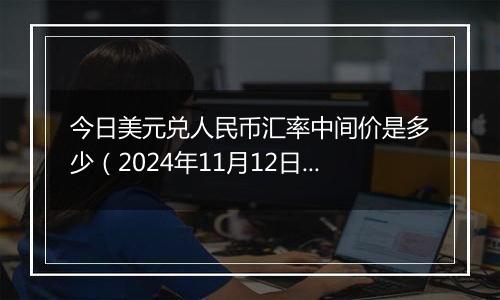 今日美元兑人民币汇率中间价是多少（2024年11月12日）