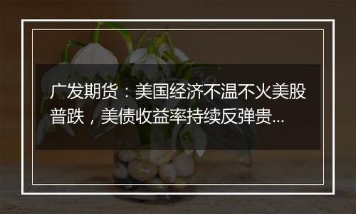 广发期货：美国经济不温不火美股普跌，美债收益率持续反弹贵金属盘中大幅跳水