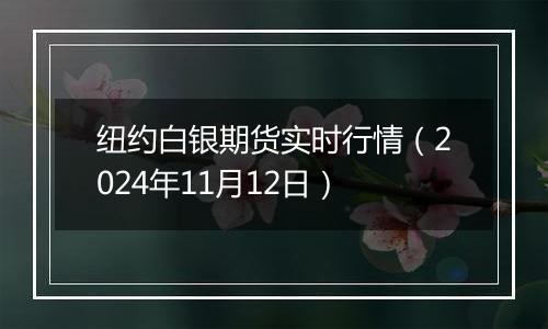 纽约白银期货实时行情（2024年11月12日）