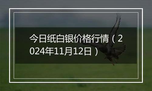 今日纸白银价格行情（2024年11月12日）