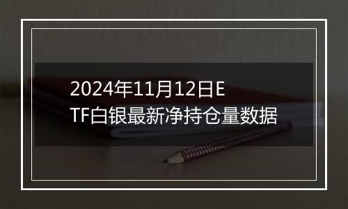 2024年11月12日ETF白银最新净持仓量数据