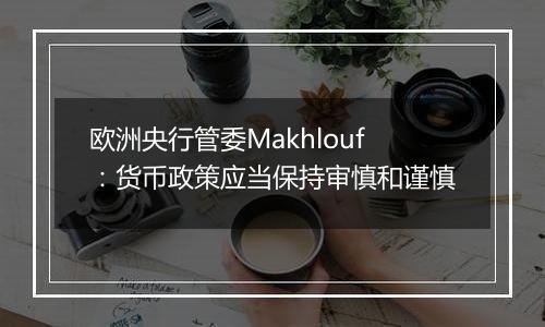 欧洲央行管委Makhlouf：货币政策应当保持审慎和谨慎