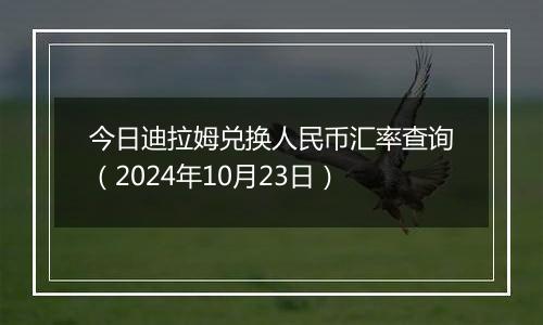 今日迪拉姆兑换人民币汇率查询（2024年10月23日）