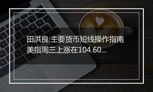 田洪良:主要货币短线操作指南 美指周三上涨在104.60之下遇阻