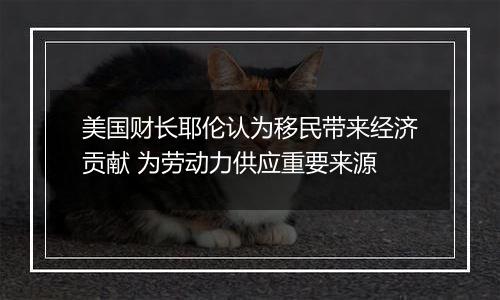 美国财长耶伦认为移民带来经济贡献 为劳动力供应重要来源