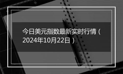 今日美元指数最新实时行情（2024年10月22日）