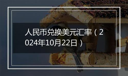 人民币兑换美元汇率（2024年10月22日）