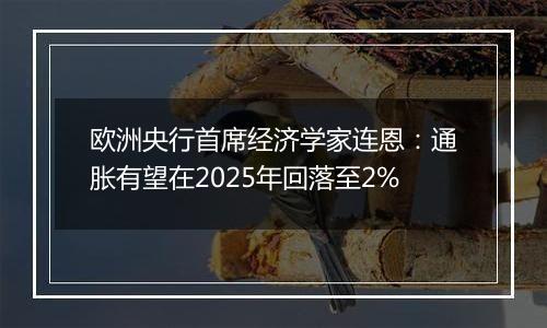 欧洲央行首席经济学家连恩：通胀有望在2025年回落至2%