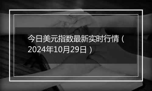 今日美元指数最新实时行情（2024年10月29日）