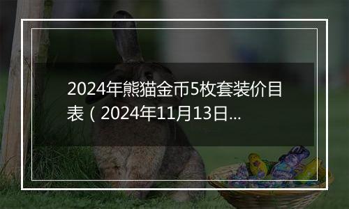 2024年熊猫金币5枚套装价目表（2024年11月13日）