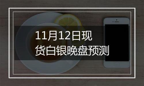 11月12日现货白银晚盘预测