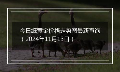 今日纸黄金价格走势图最新查询（2024年11月13日）