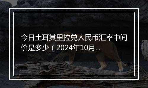 今日土耳其里拉兑人民币汇率中间价是多少（2024年10月30日）