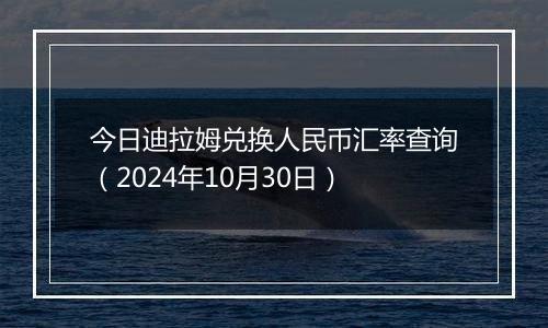 今日迪拉姆兑换人民币汇率查询（2024年10月30日）