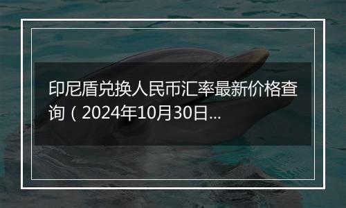 印尼盾兑换人民币汇率最新价格查询（2024年10月30日）