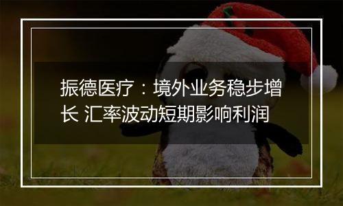 振德医疗：境外业务稳步增长 汇率波动短期影响利润