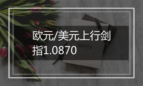 欧元/美元上行剑指1.0870