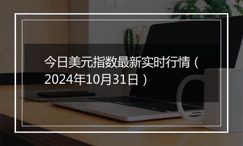 今日美元指数最新实时行情（2024年10月31日）