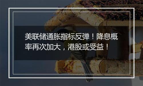 美联储通胀指标反弹！降息概率再次加大，港股或受益！