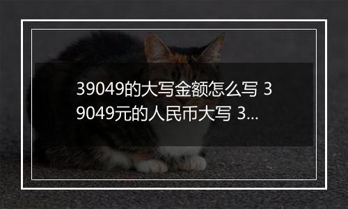 39049的大写金额怎么写 39049元的人民币大写 39049元的数字大写