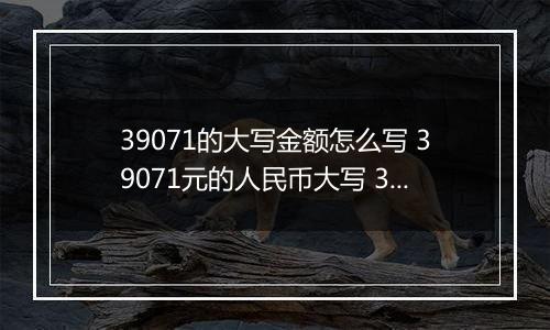 39071的大写金额怎么写 39071元的人民币大写 39071元的数字大写