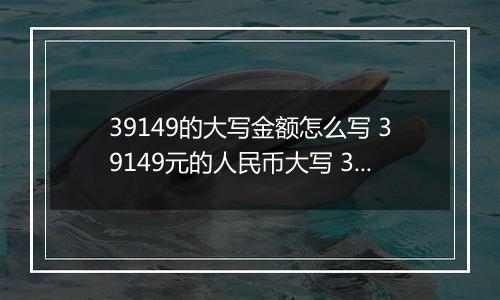 39149的大写金额怎么写 39149元的人民币大写 39149元的数字大写