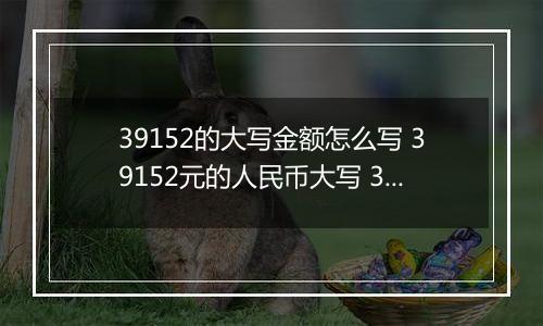 39152的大写金额怎么写 39152元的人民币大写 39152元的数字大写