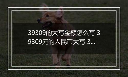 39309的大写金额怎么写 39309元的人民币大写 39309元的数字大写