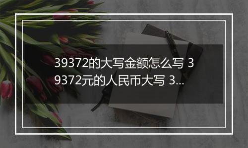 39372的大写金额怎么写 39372元的人民币大写 39372元的数字大写