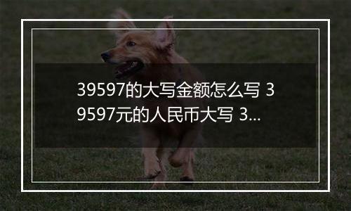 39597的大写金额怎么写 39597元的人民币大写 39597元的数字大写