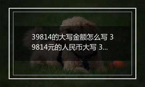 39814的大写金额怎么写 39814元的人民币大写 39814元的数字大写